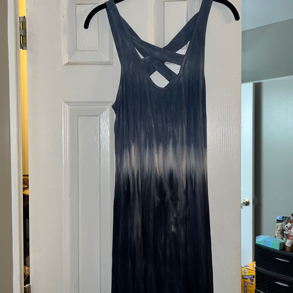Size small American Eagle strappy blue tie-dye stretchy dress